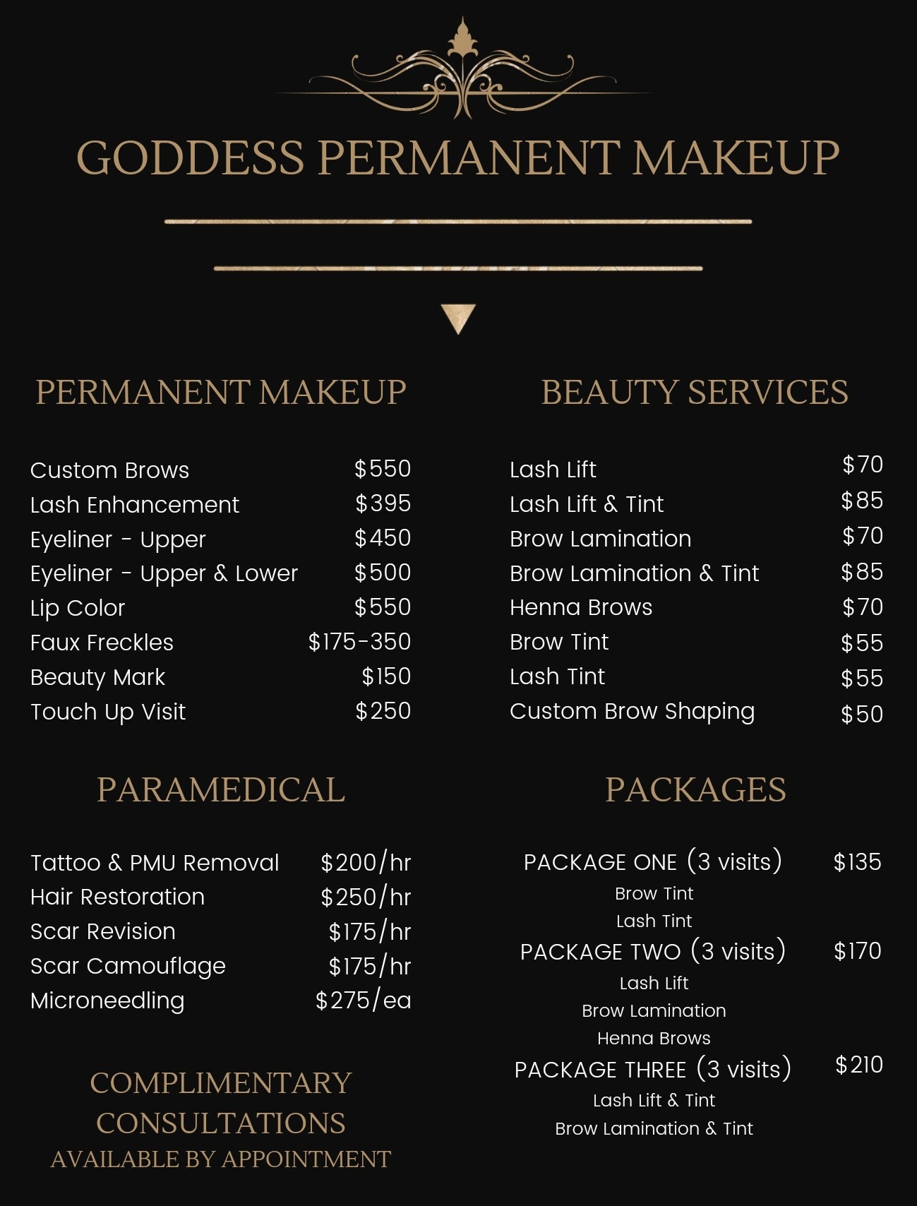 List | Goddess Permanent Makeup